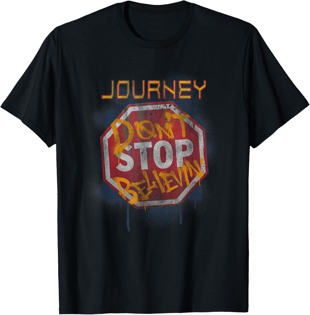 Journey Don't Stop Believin' Graffiti Stop Sign T-Shirt