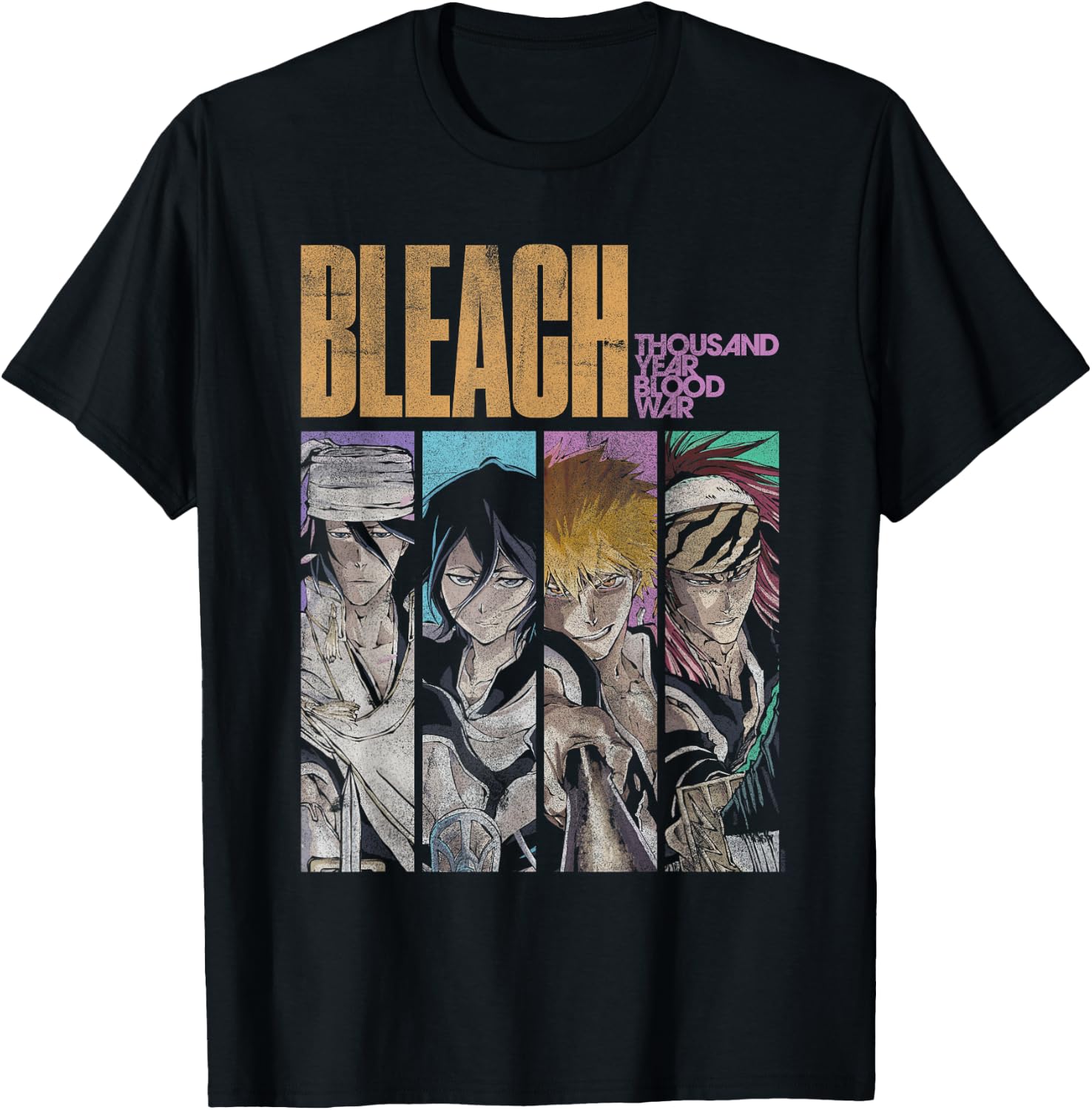 Character Portrait Panels Distressed TYBW Anime T-Shirt