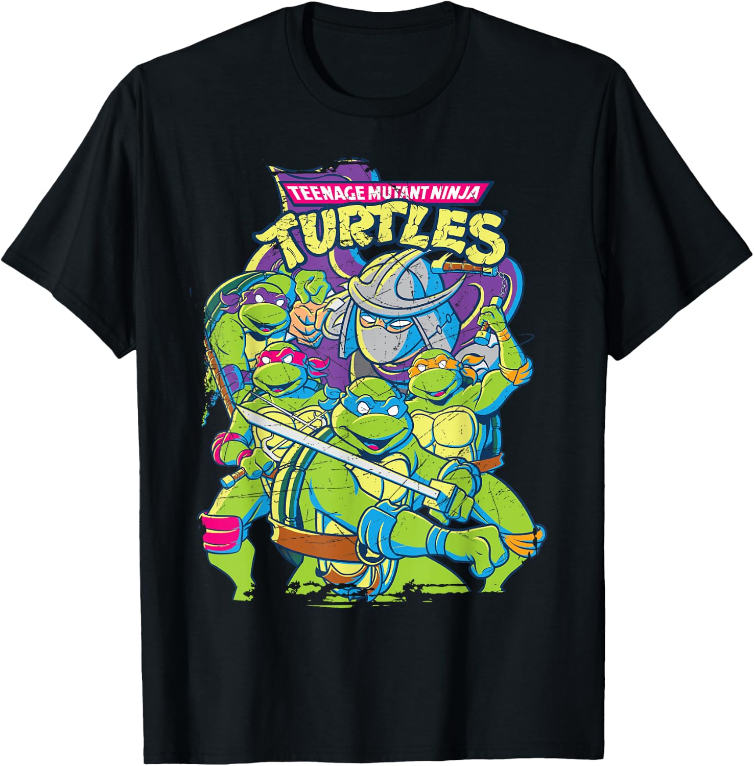 Teenage Mutant Ninja Turtles Fight with Shredder T-Shirt T-Shirt