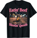 Eatin' Beef Blastin' Queefs Raccoon Eating Hotdog Offensive T-Shirt