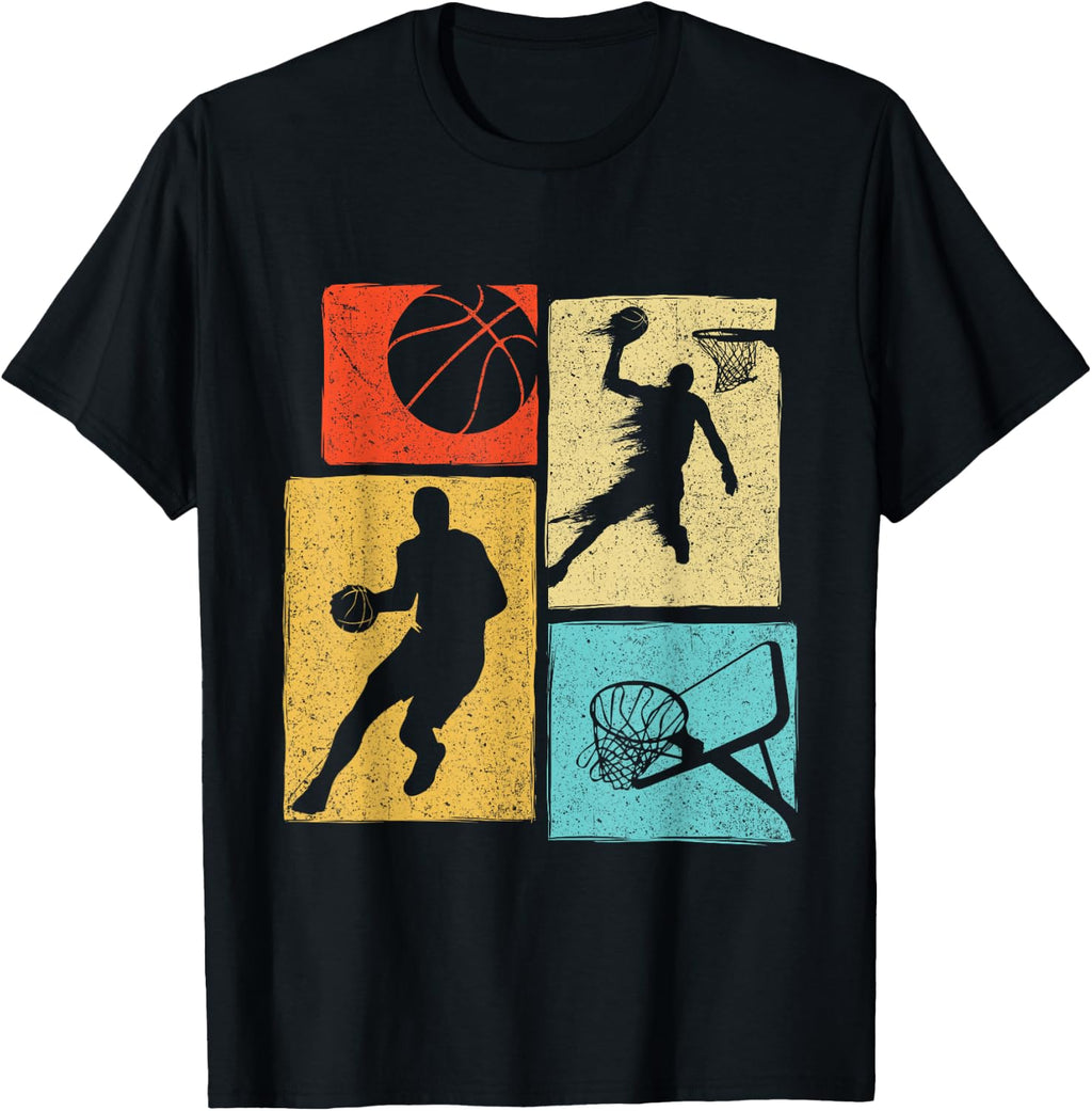 Basketball Players - Colorful Ball Hoop Sports Lover T-Shirt