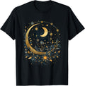 Mystic Sun and Moon Woman Mystical Flowers Aesthetic T-Shirt