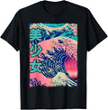 Vaporwave Cyber Pastel Punk Retro Japanese Great Wave Anime T-Shirt