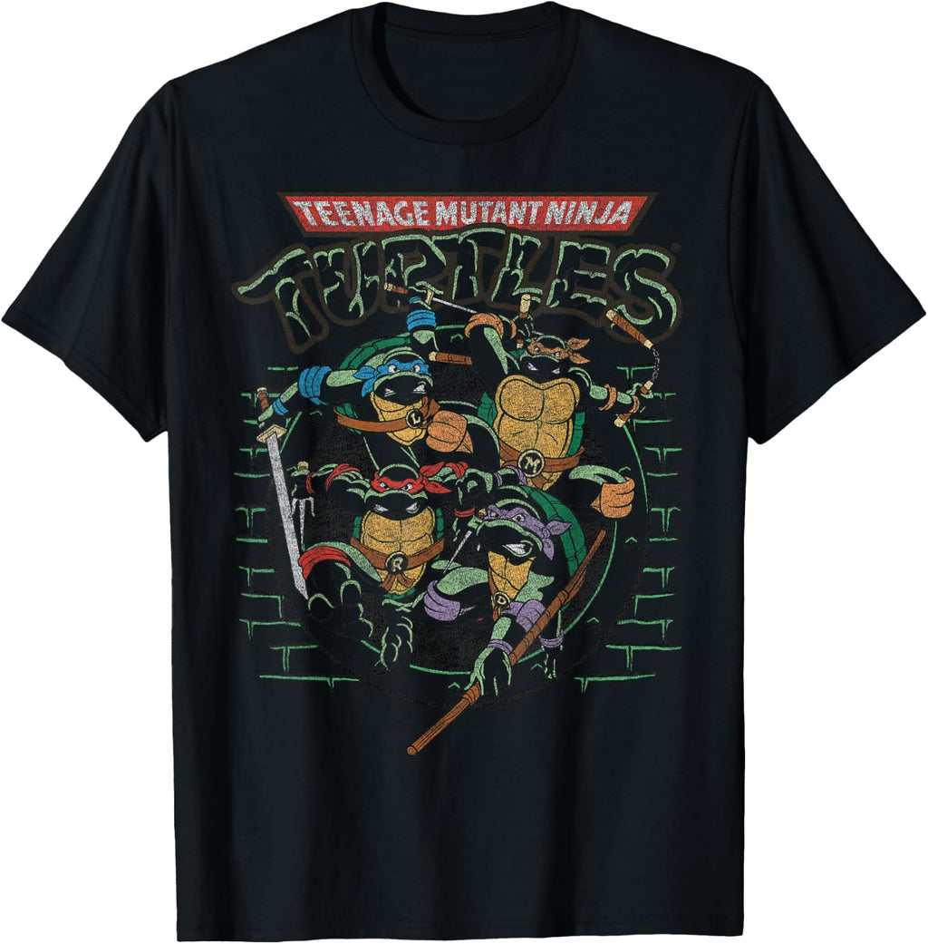 TMNT Ninja Turtles Action Shot All Characters T-Shirt