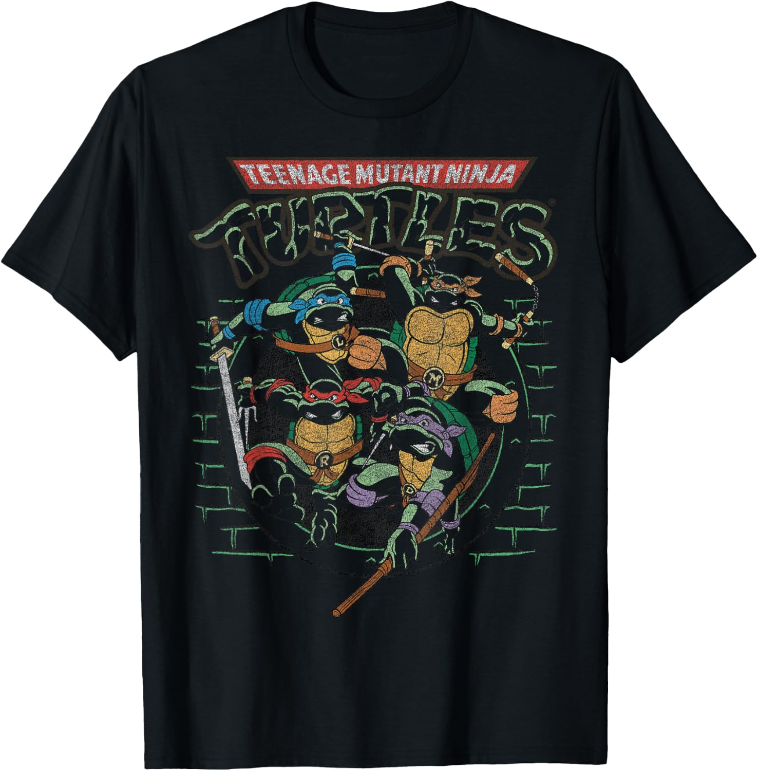 TMNT Ninja Turtles Action Shot All Characters T-Shirt