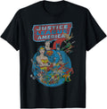 DC Comics Justice League Retro Poster T-Shirt
