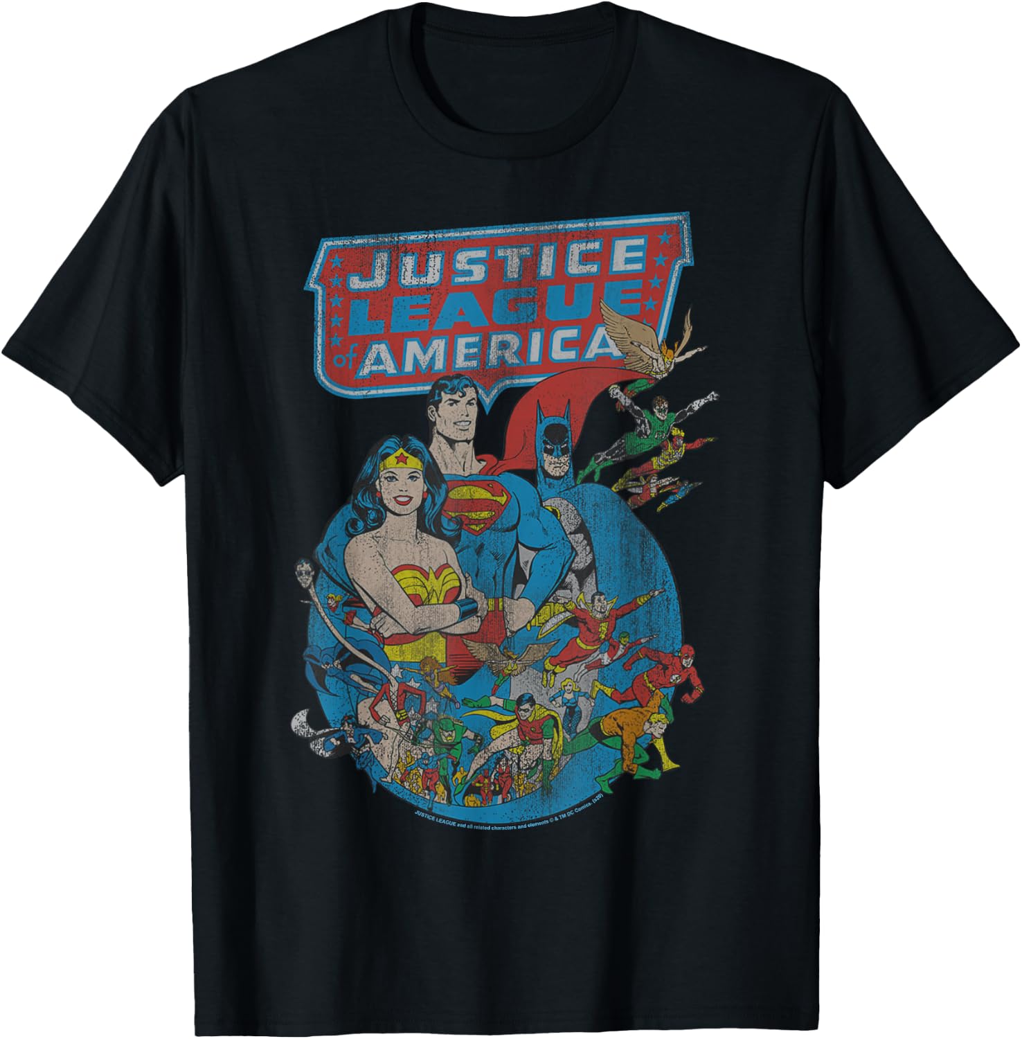 DC Comics Justice League Retro Poster T-Shirt
