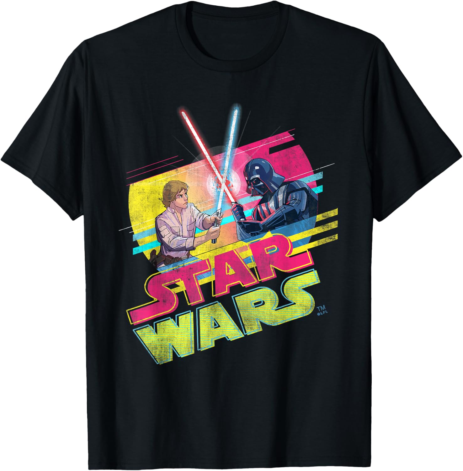 Star Wars Luke Skywalker vs Darth Vader Duel Retro 1980 Vibe T-Shirt