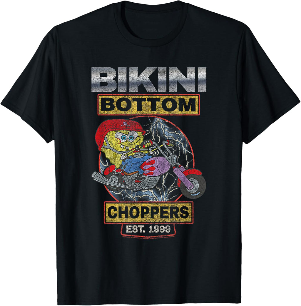 Spongebob Squarepants Bikini Bottom Choppers 1999 Cartoon T-Shirt
