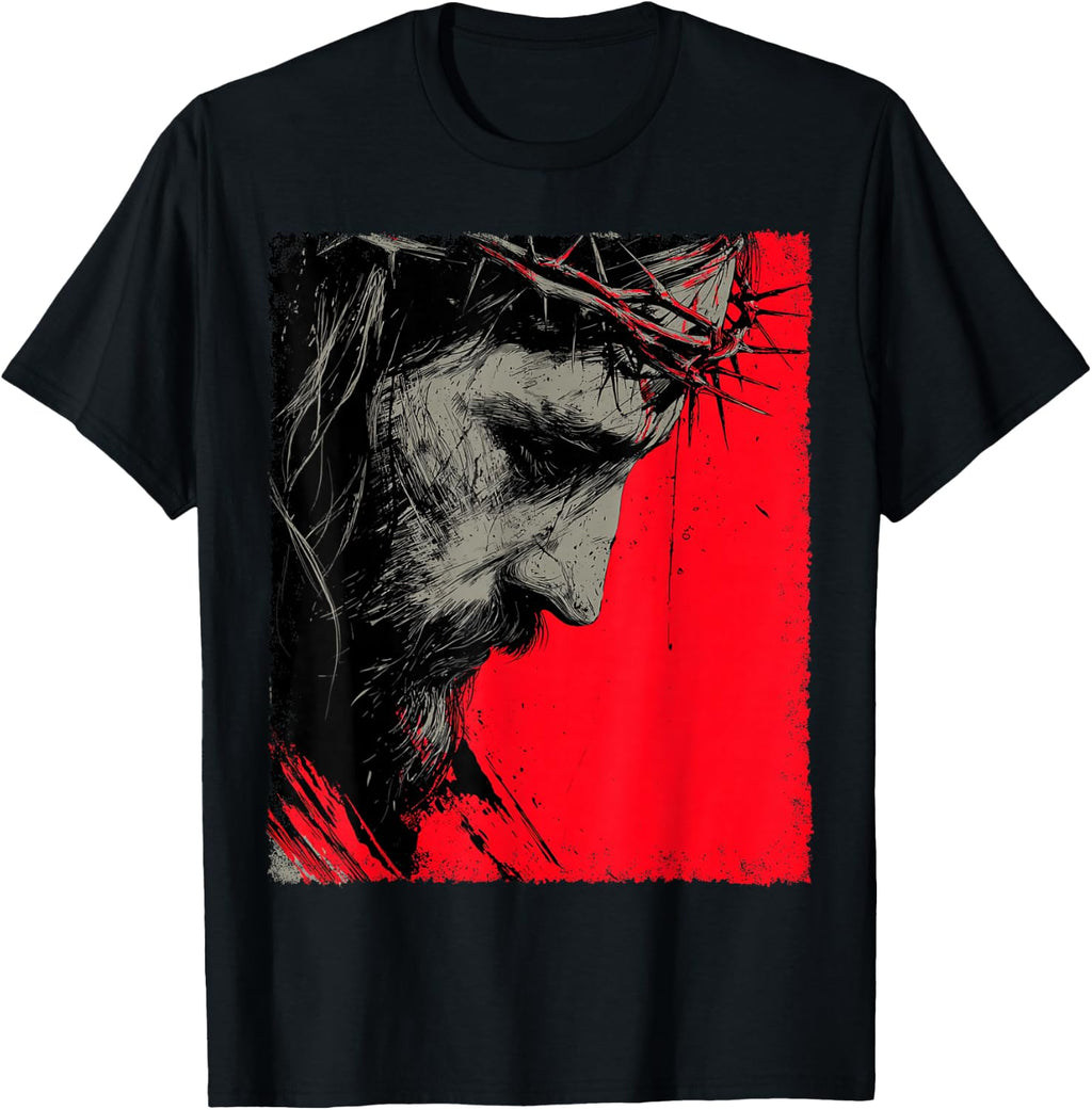 King Jesus Christ with Thorn Crown Christian Clothing T-Shirt