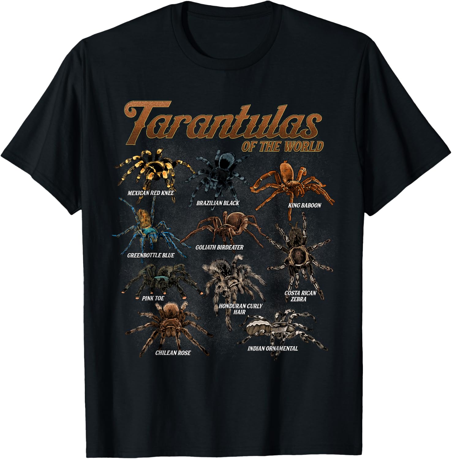 Tarantulas of The World Arachnid Pet Spider Tarantula Lover T-Shirt
