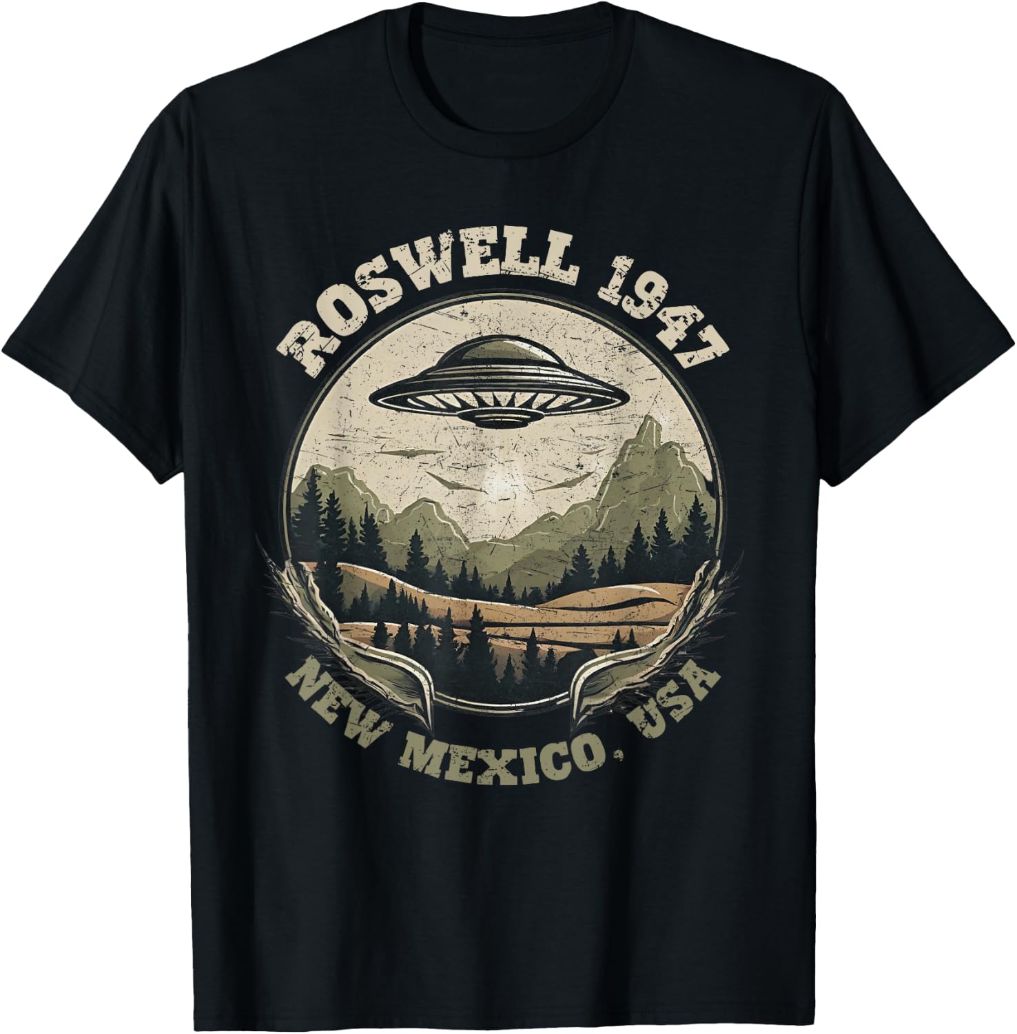 Roswell 1947 Abduction New Mexico UFO Vintage Alien Hunter T-Shirt
