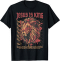 Jesus is King Christian Lion Bible Scripture Faith Quote T-Shirt