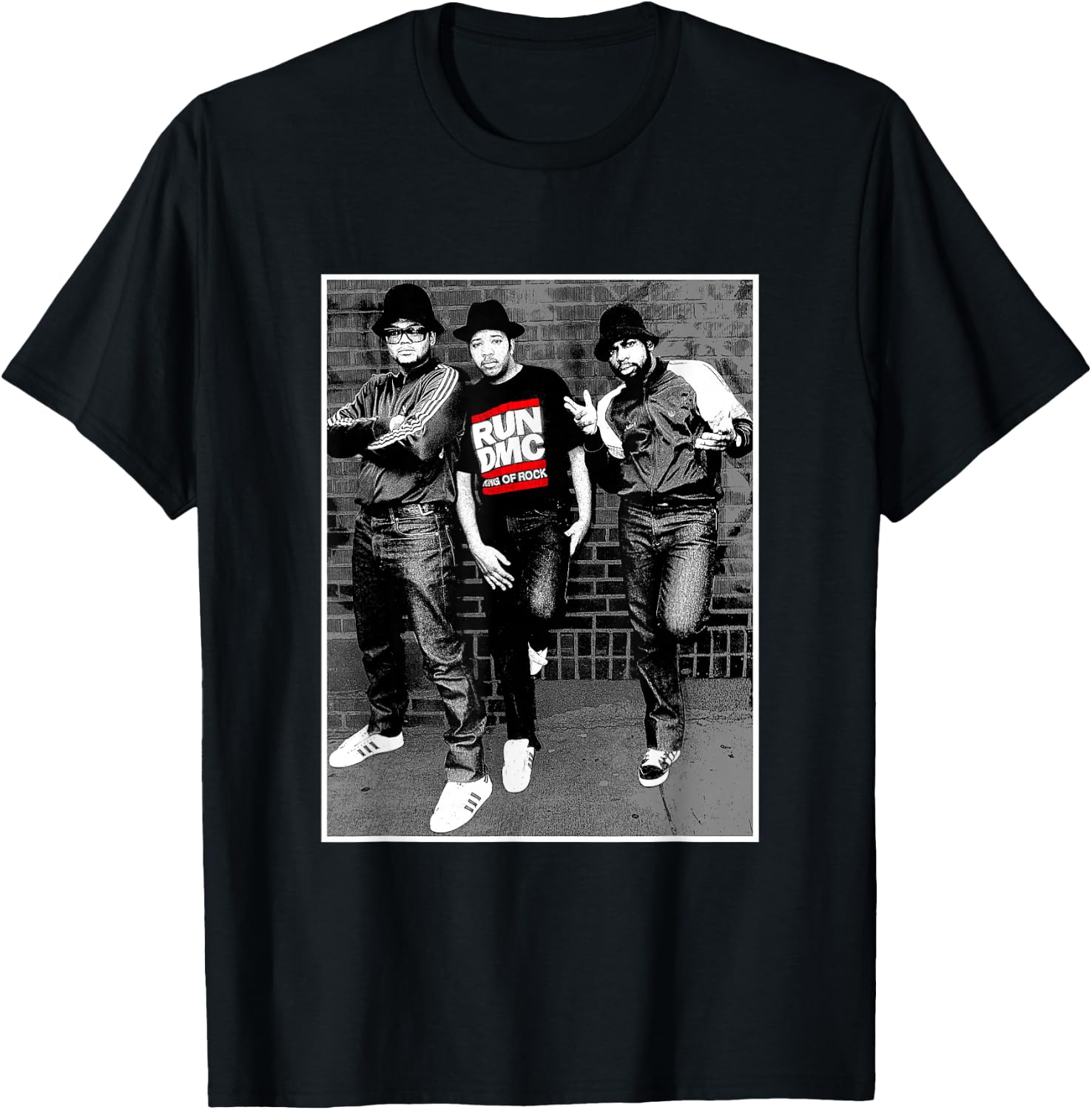 Run DMC Black and White Brick T-Shirt Small