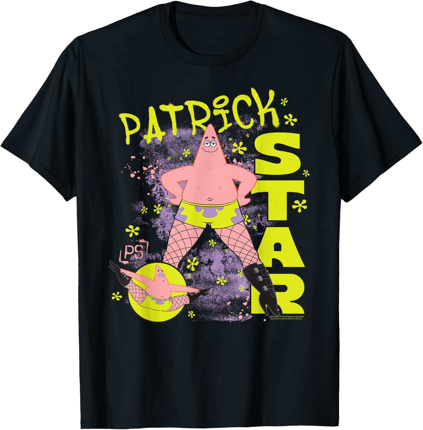 Spongebob Squarepants Patrick Star Fishnets Cartoon T-Shirt