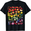 Rainbow Fruit and Vegetable Vegans Gardeners Vegetarian Day T-Shirt