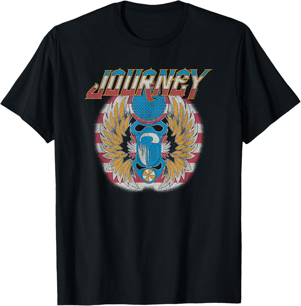 Journey Patriotic Wings Scarab Beetle Logo Vintage Band T-Shirt