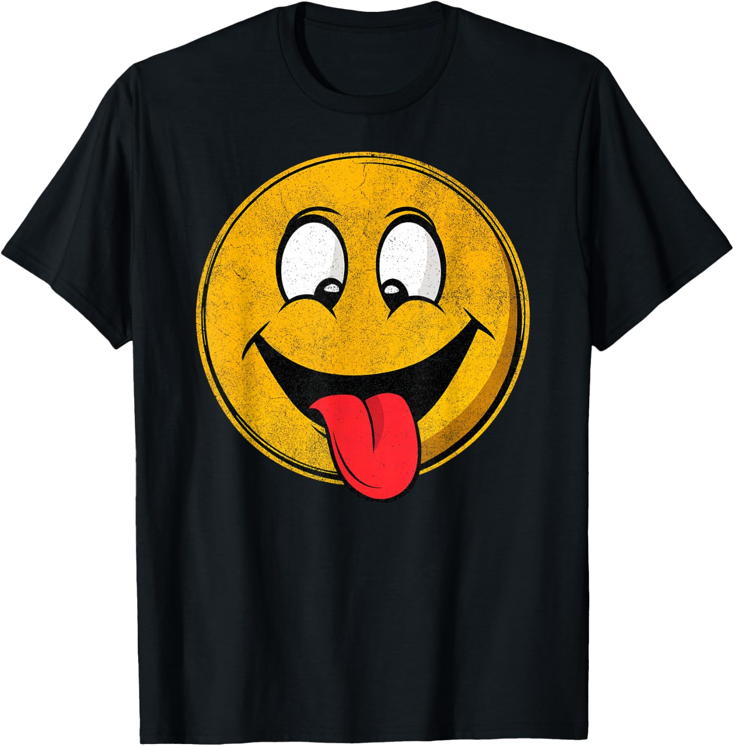 Retro Happy Face with Tongue Sticking Out – Funny Smile T-Shirt