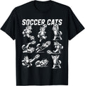 Soccer Cats, Vintage Style Kitten Football Graphic T-Shirt