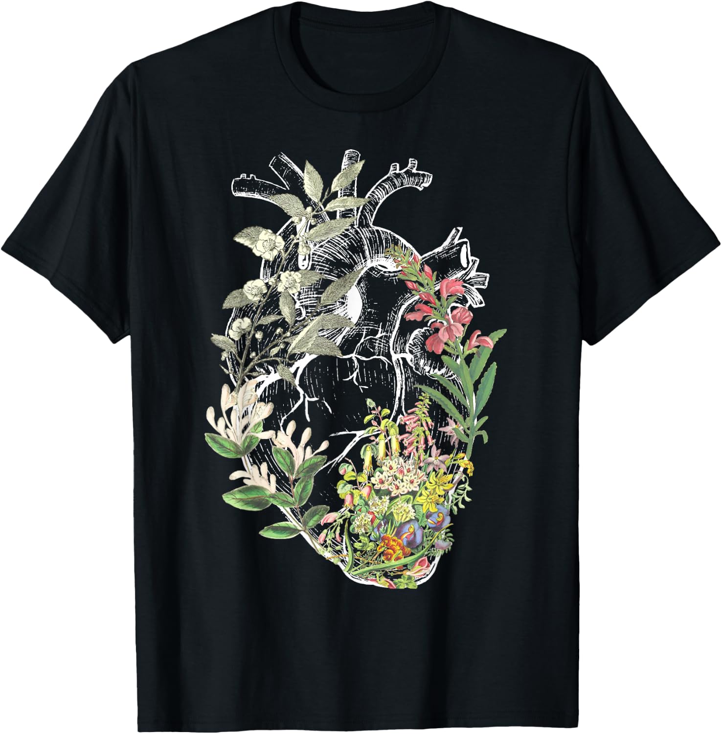 Anatomical Heart and Flowers Show Your Love T-Shirt