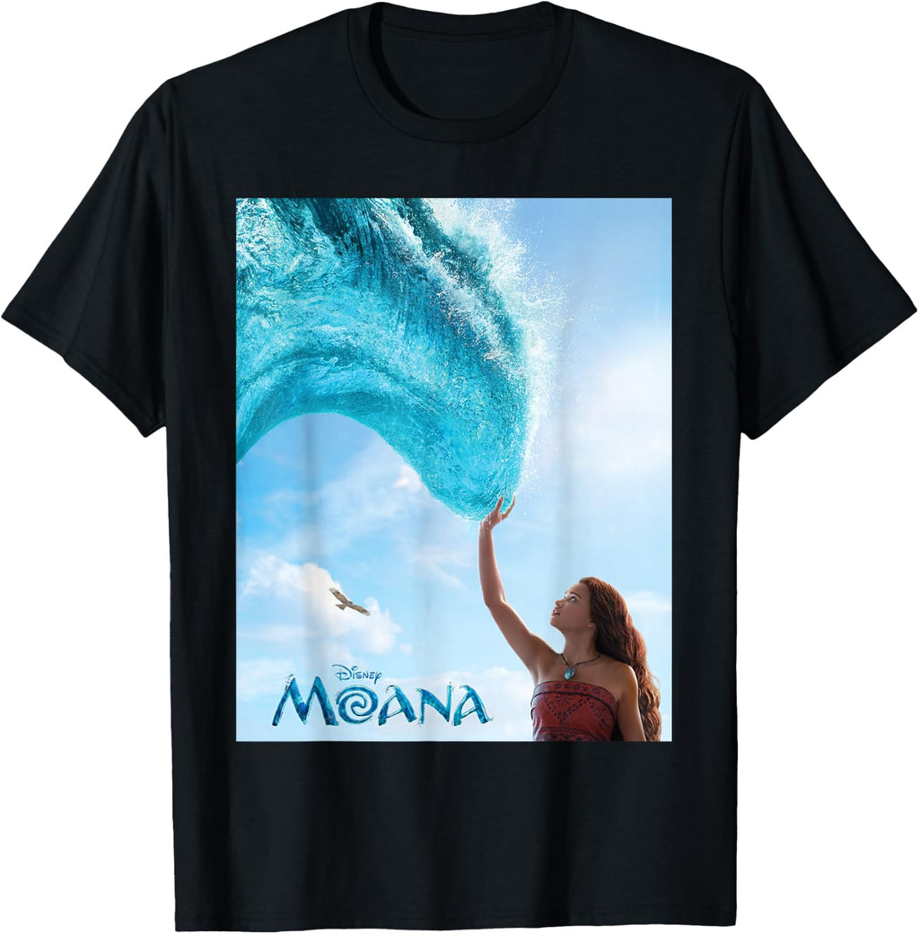 Disney Moana Live-Action Movie 2026 Ocean Wave & Logo Poster T-Shirt