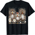 Eagerlys Colorful Funny Chicken Art, Crazy Chicken Family T-Shirt
