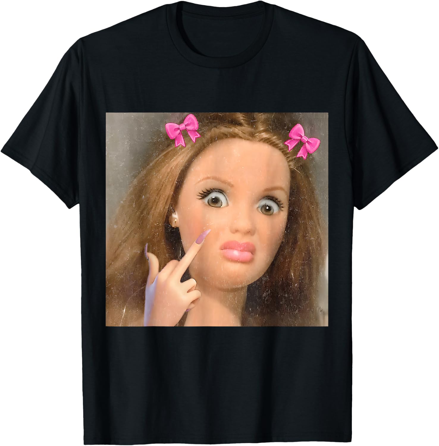 Funny Disgusting Doll face Meme T-Shirt