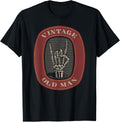 Funny Old Man Guy Vintage Graphic Skeleton Hand T-Shirt