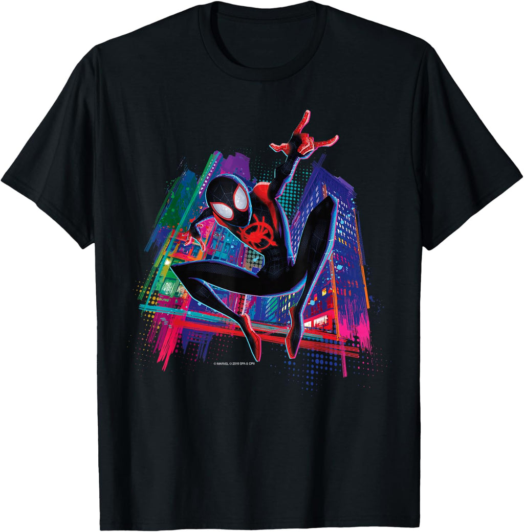 Marvel Spider-Man Miles Morales Graffiti City T-Shirt Small
