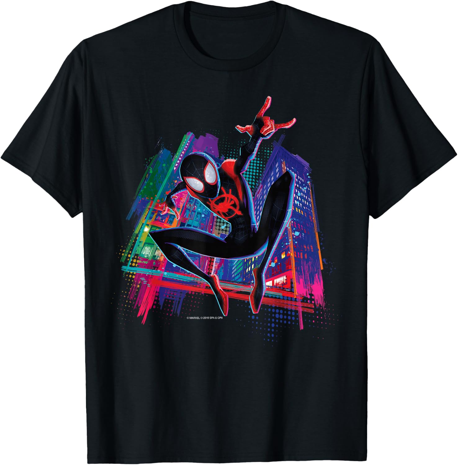 Marvel Spider-Man Miles Morales Graffiti City T-Shirt Small