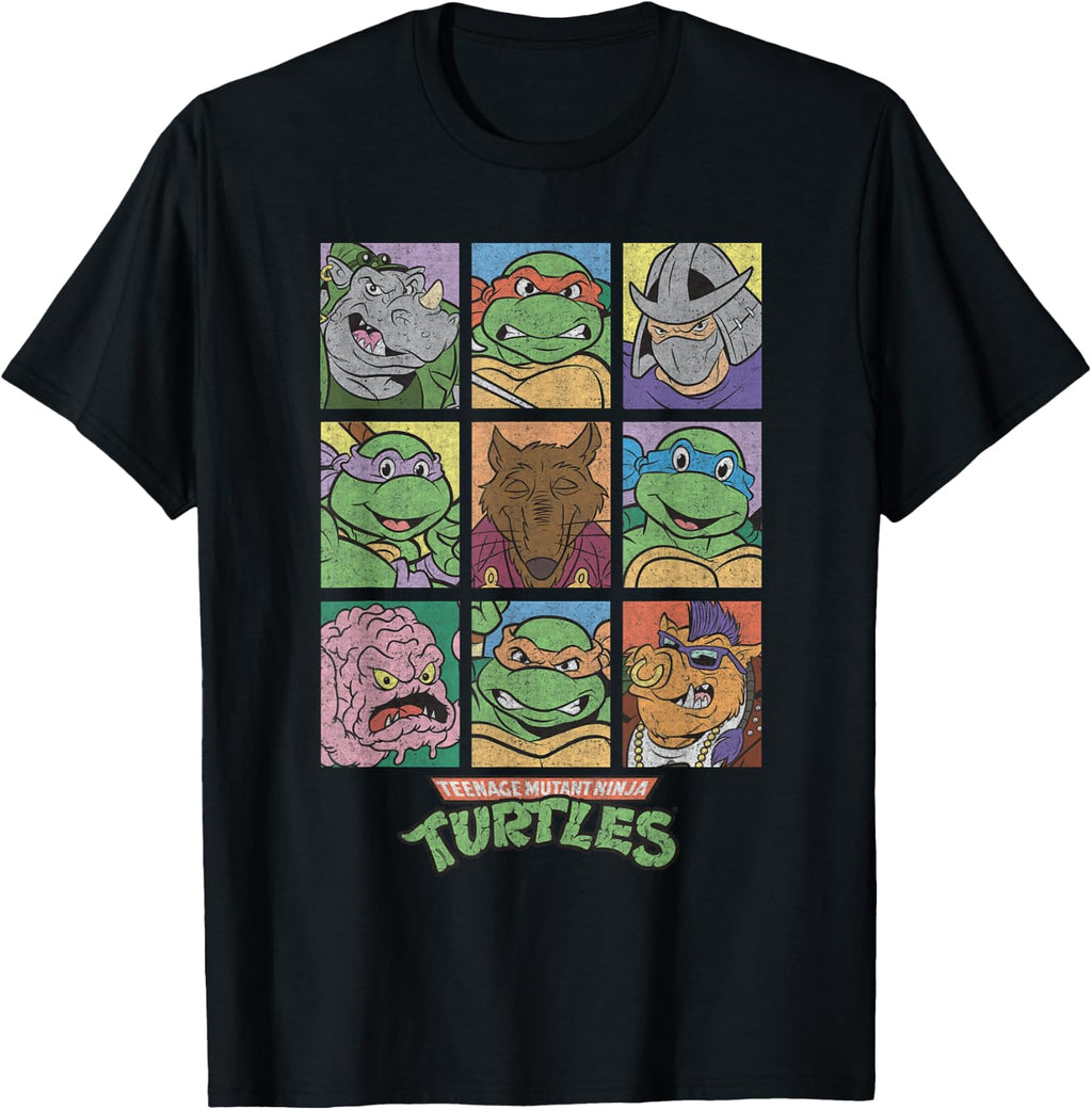 Retro TMNT Villains & Heroes Grid T-Shirt T-Shirt
