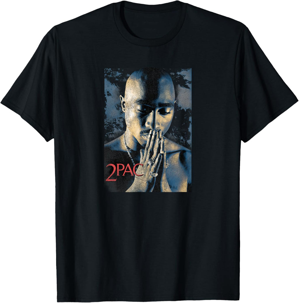 TUPAC SHAKUR Tupac Grunge Praying Unisex-Kids Black Short Sleeve T-Shirt