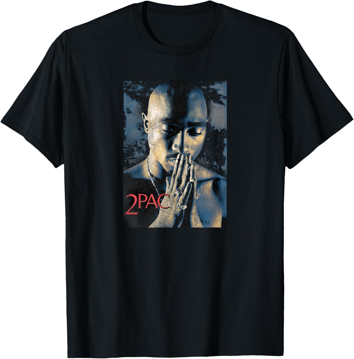 TUPAC SHAKUR Tupac Grunge Praying Unisex-Kids Black Short Sleeve T-Shirt
