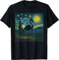 Starry Night Van Gogh Flamingo Funny Graphic T-Shirt