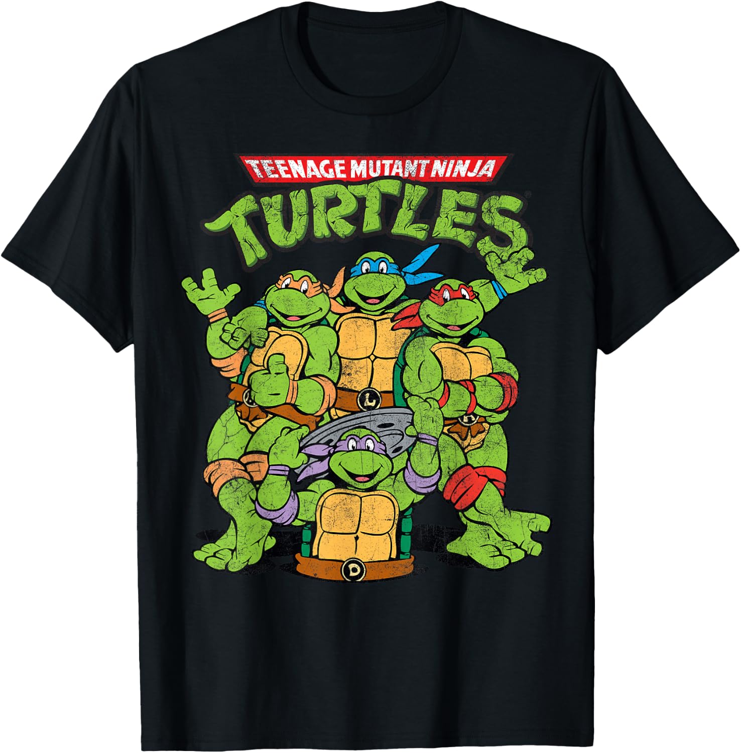 Teenage Mutant Ninja Turtles Classic Retro Logo Short Sleeve Tee-Shirt