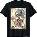 Funny 40th Birthday Skeleton Tarot Card Retro Gothic T-Shirt
