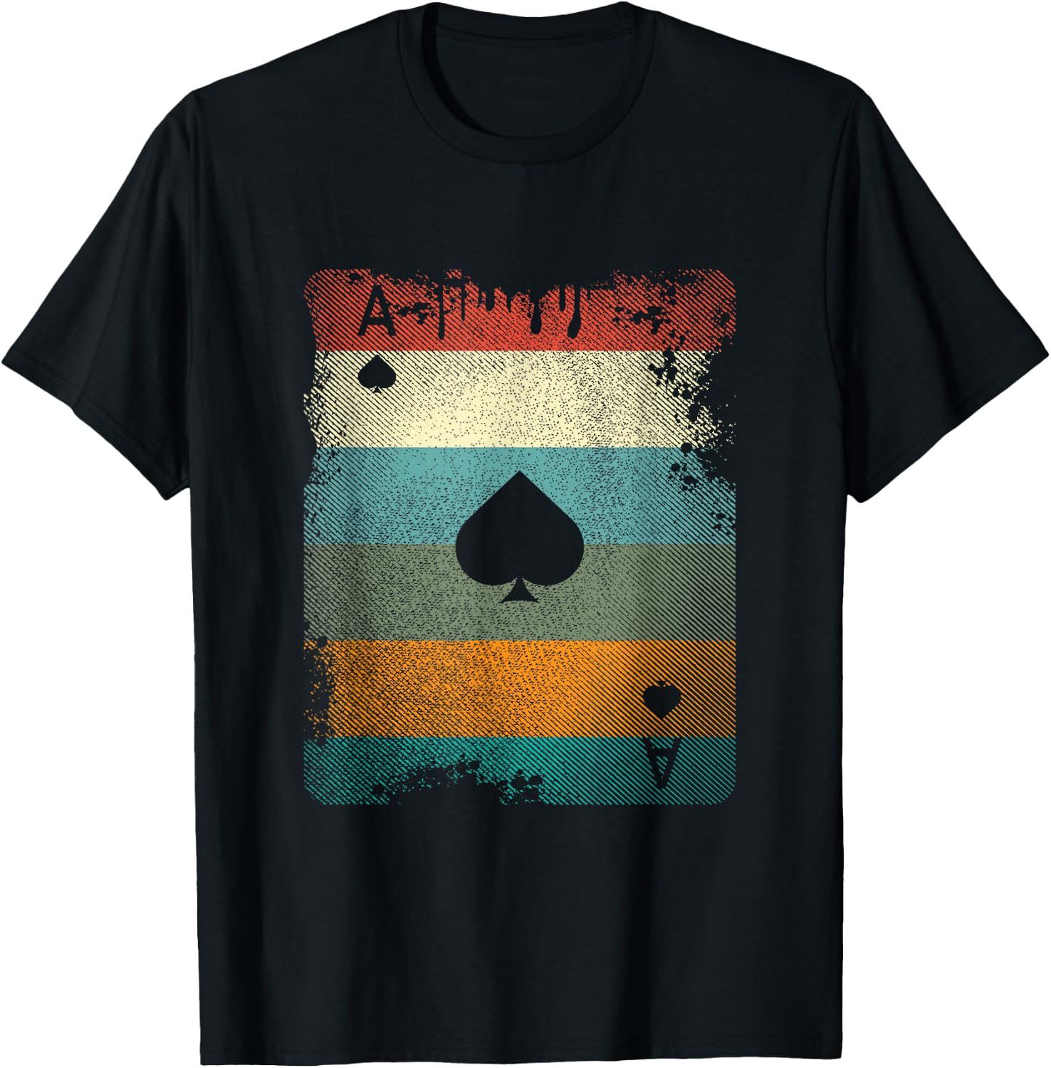 Vintage Poker Ace of Spades Retro Cards Gift T-Shirt