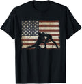 Retro American Wrestling US Flag Wrestling Wrestler Boy Mens T-Shirt