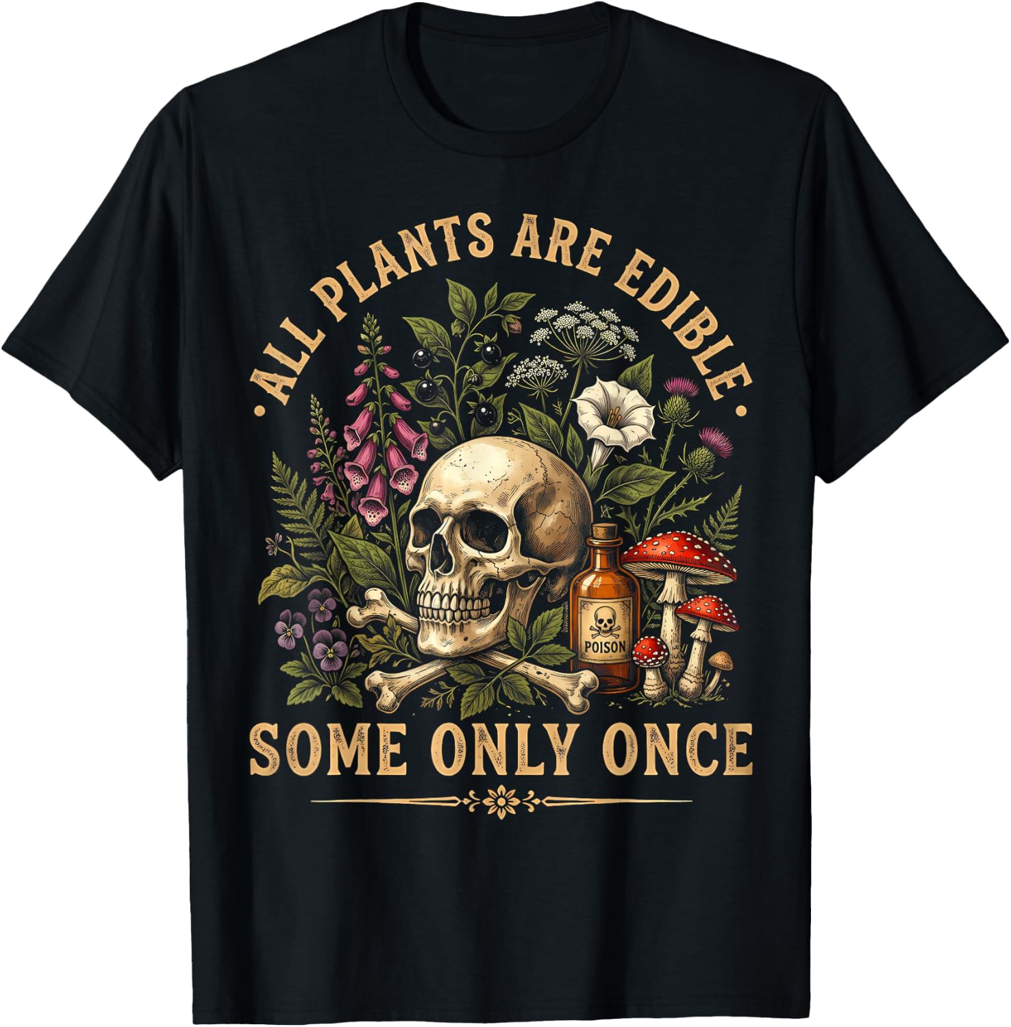 Funny T Shirts All Plants are Edible Some Only Once Tees for Men and Women