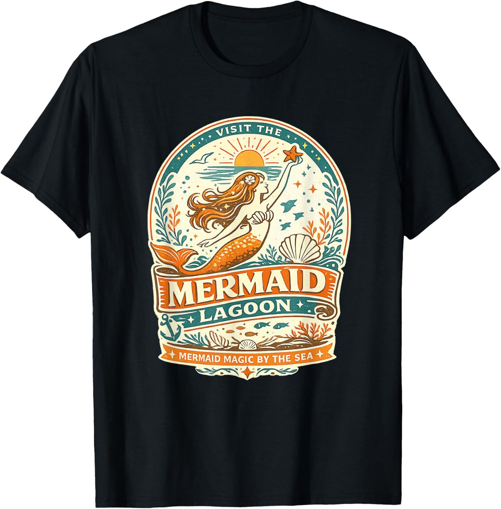 Mermaid Lagoon Daughters Beautiful Ocean Illustration Girls T-Shirt