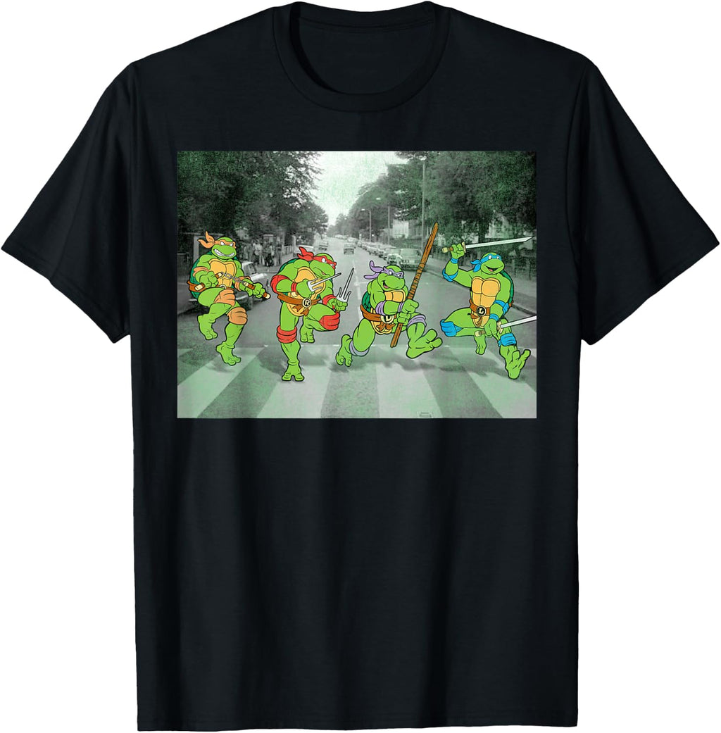 Teenage Mutant Ninja Turtles Road Crossing Parody T-Shirt Tee for Men Women