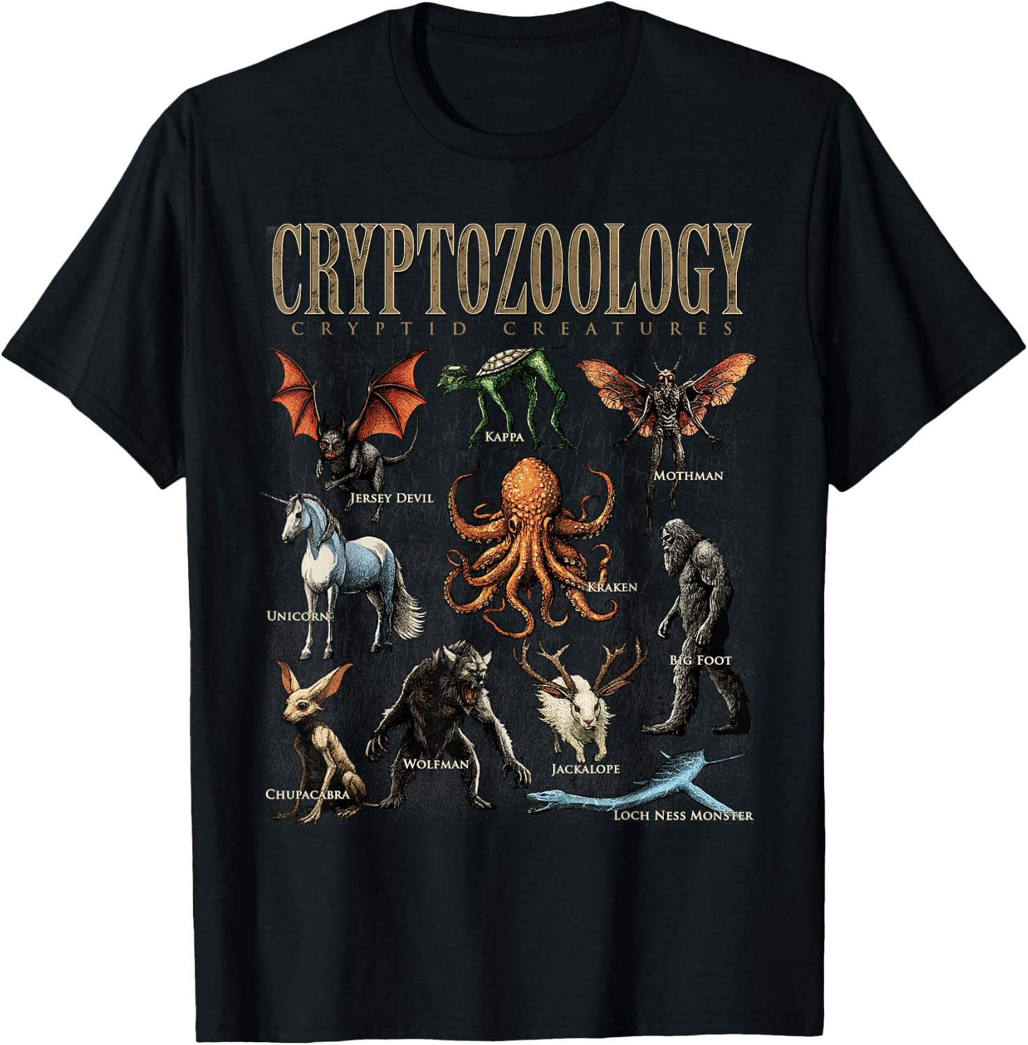 Cryptozoology Folklore Mythical Cryptid Creatures Monster T-Shirt