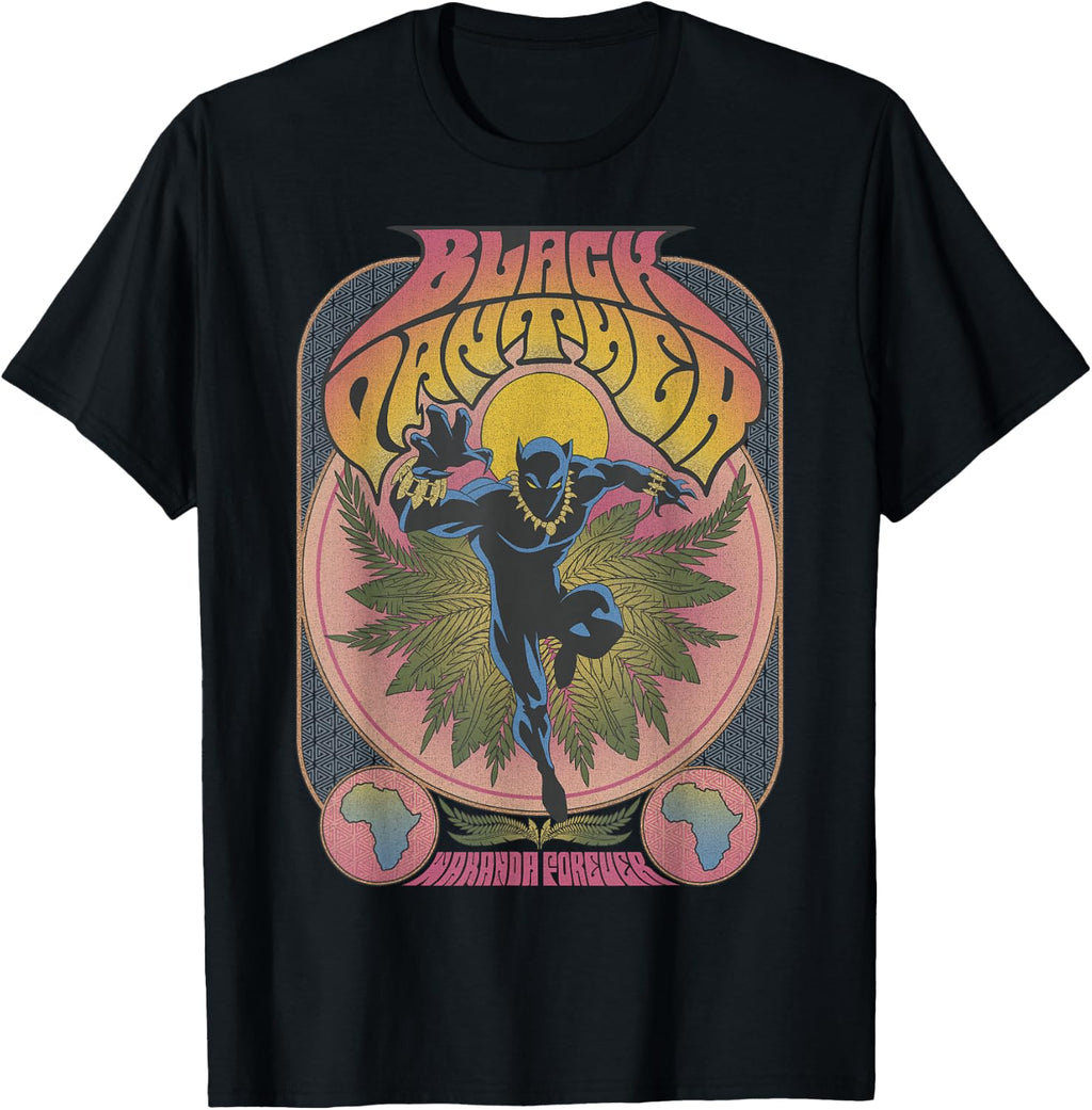 Marvel Black Panther Vintage 70's Poster Style T-Shirt