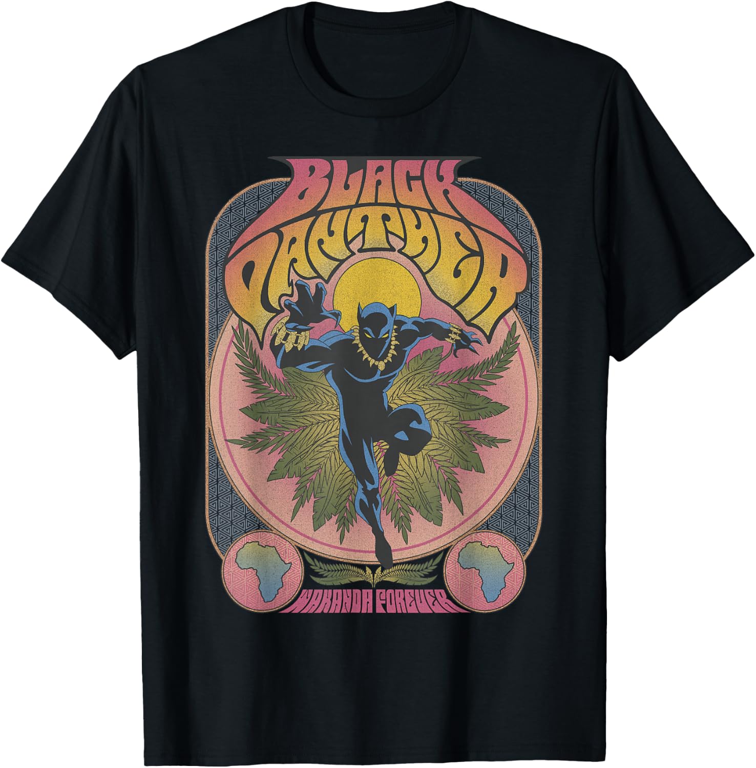 Marvel Black Panther Vintage 70's Poster Style T-Shirt