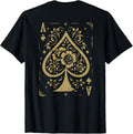 Floral Ace of Spades Vintage Design - On Back T-Shirt